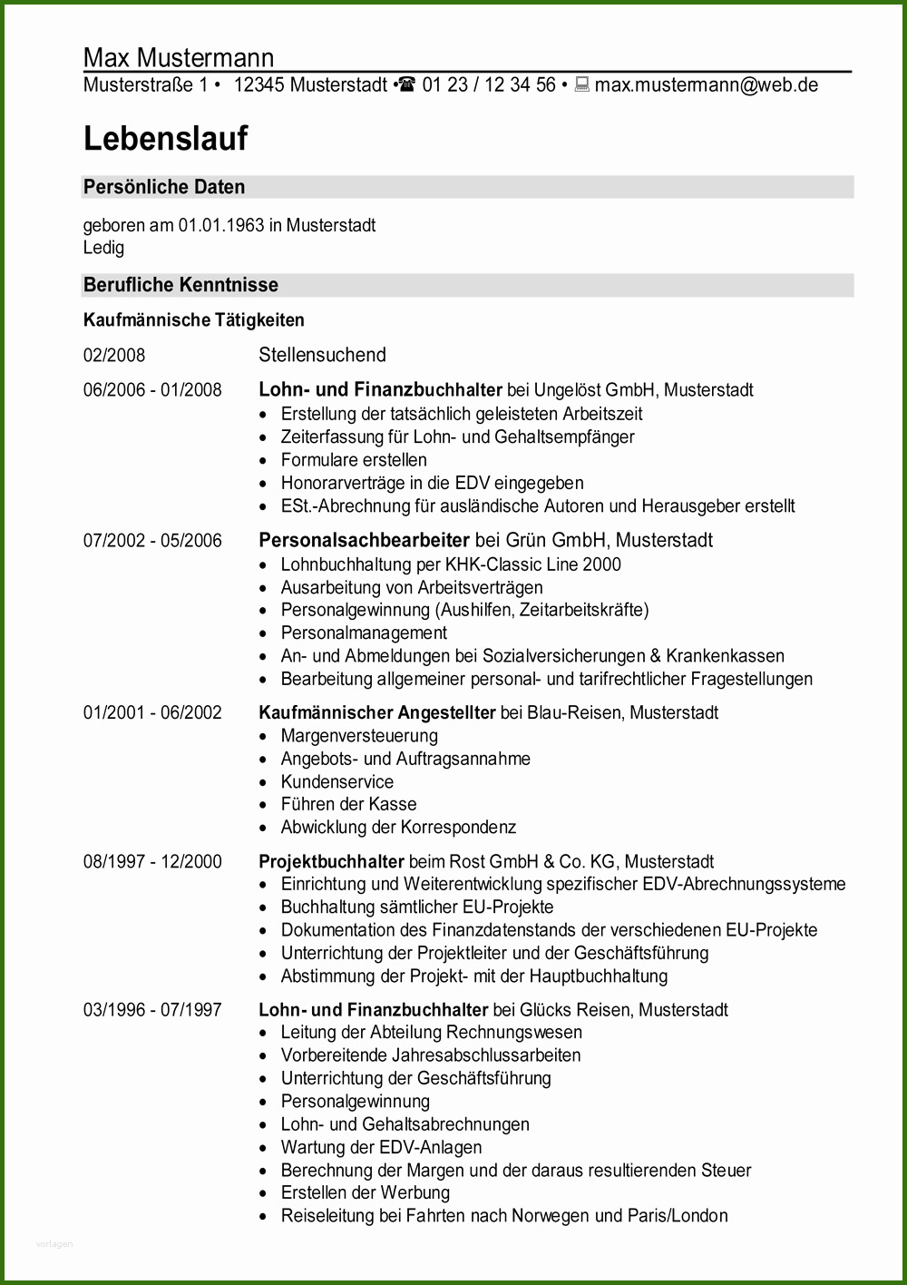 001 Nicht Tabellarischer Lebenslauf Muster Lebenslauf Word Muster