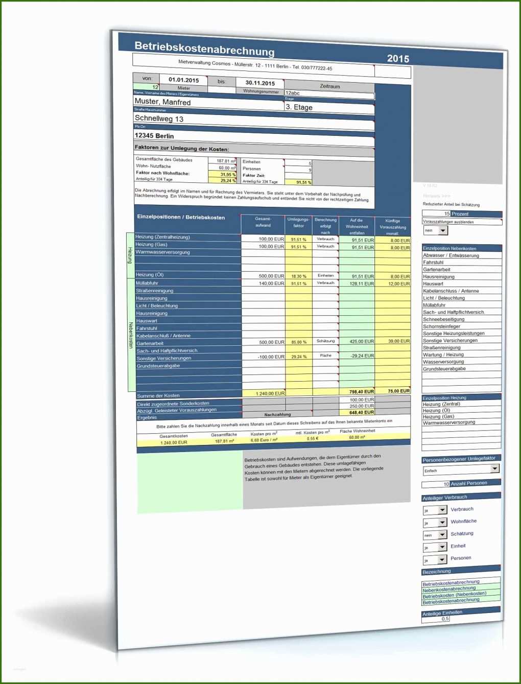 002 Betriebskostenabrechnung Vorlage Gratis Download Archiv • Vorlagen Kostenlos Dokumente &amp; Vorlagen