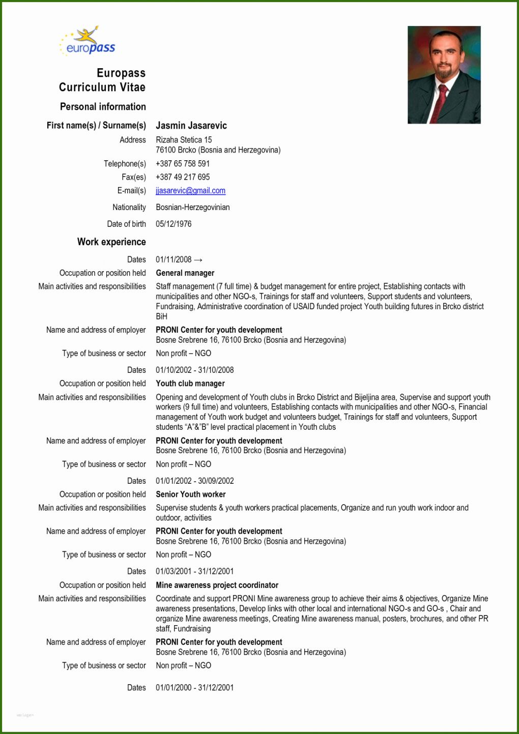 002 Lebenslauf Erstellen Europass Europass Curriculum Vitae Europass Cv format Doc