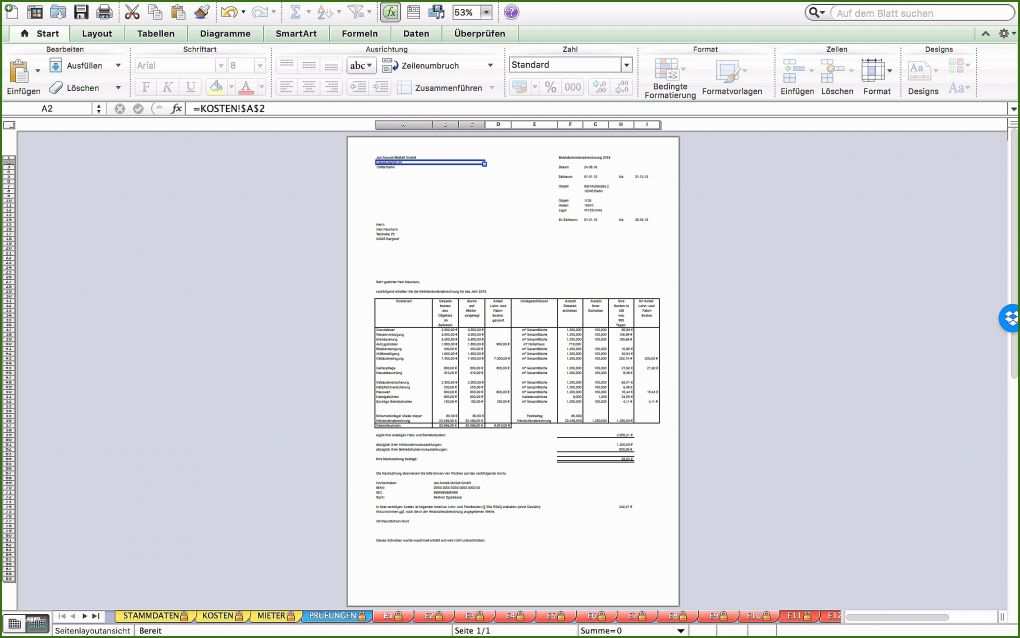 002 Nebenkostenabrechnung Vorlage Nebenkostenabrechnung Excel Vorlage Download Einzigartig