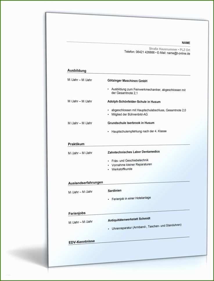 004 Lebenslauf 3 Seiten Lebenslauf Feinwerkmechaniker | Vorlage Ideen