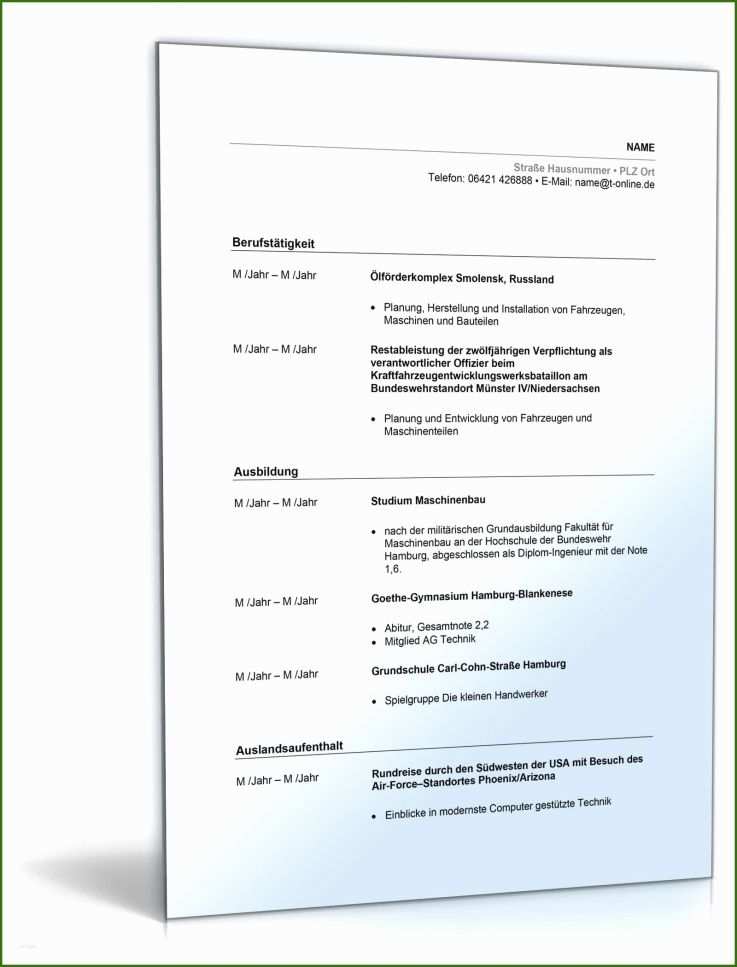 Bemerkenswert Lebenslauf Auslandsaufenthalt - Vorlage Ideen Für 2022