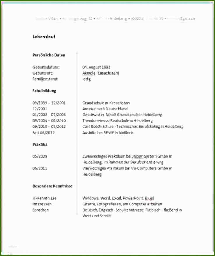 007 Lebenslauf Universität 15 Bewerbung Duales Studium Lebenslauf