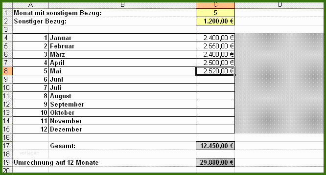 Gehaltsabrechnung Muster Excel