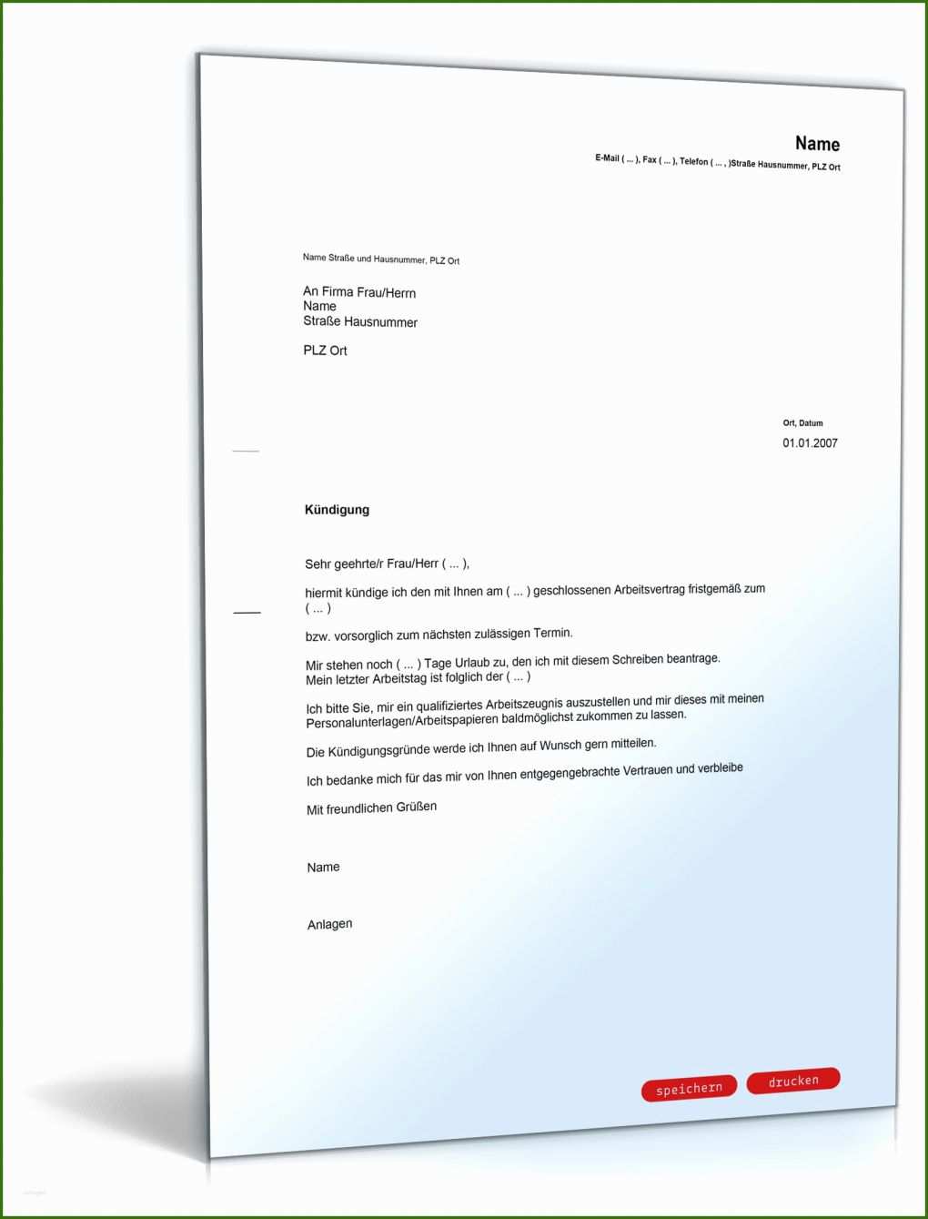 011 Kündigungsschreiben Konto Vorlage Kündigung Arbeitsvertrag Fristgemäß Arbeitnehmer