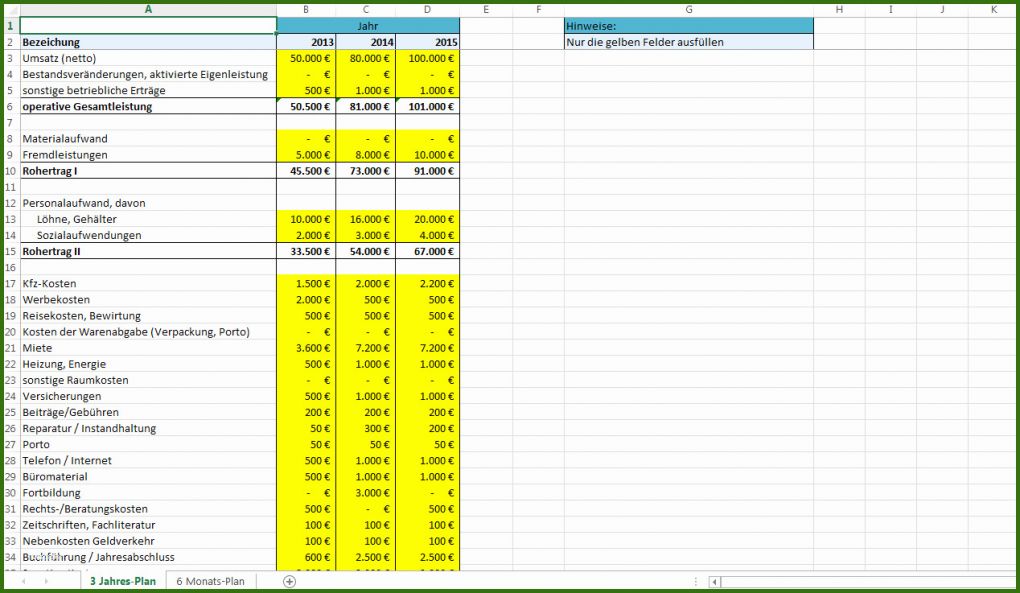 013 Flächenberechnung Excel Vorlage Excel Vorlage Rentabilitätsplanung Kostenlose Vorlage