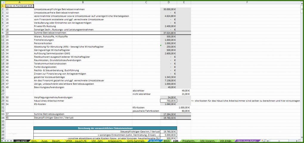 015 Einnahmen überschuss Rechnung Vorlage Excel Vorlage Einnahmenüberschussrechnung EÜr 2013