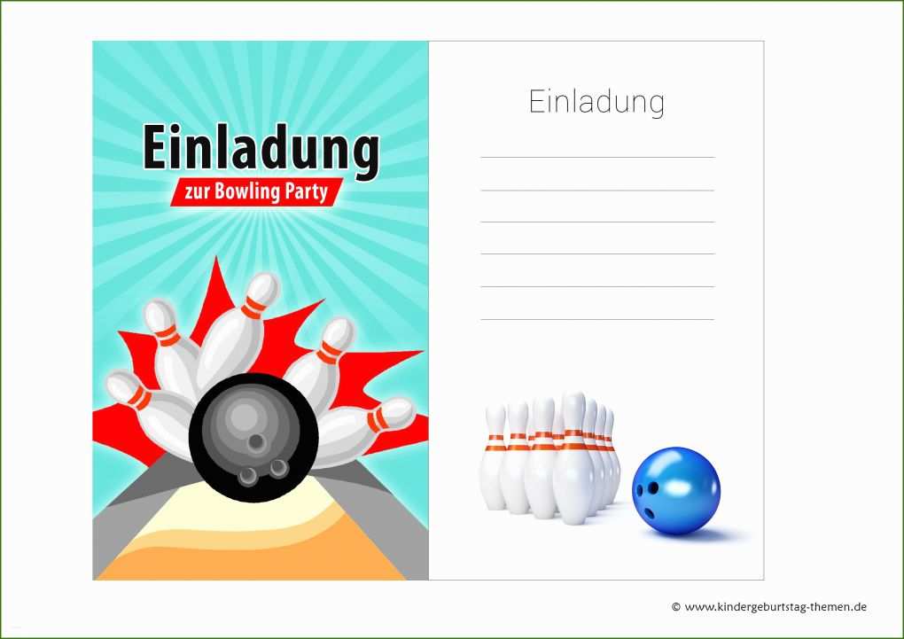 015 Geburtstagseinladung Vorlagen Kostenlos Ausdrucken Einladungskarten Bowling Zum Kindergeburtstag Kostenlos
