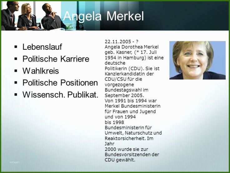 Einzahl Angela Merkel Lebenslauf 1