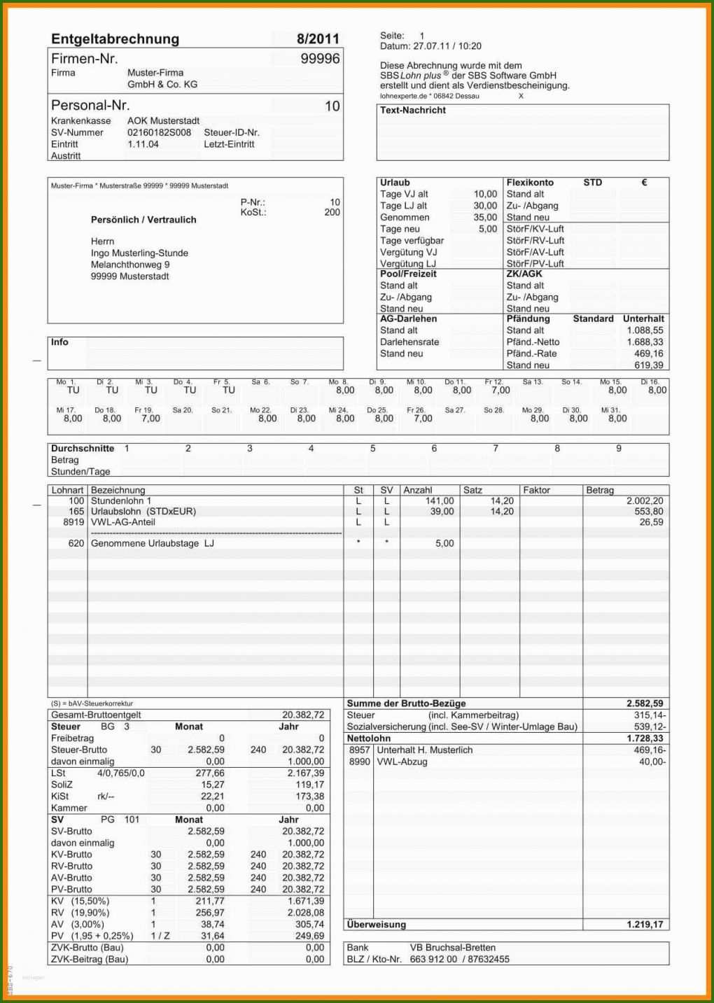 016 Vorlage Gehaltsabrechnung Excel 20 Lohnabrechnung Muster
