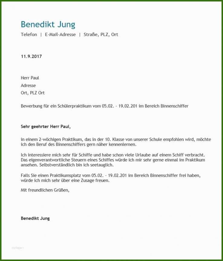 017 Bewerbung Schülerpraktikum 9 Klasse Vorlage 21 Bewerbung Für Schule