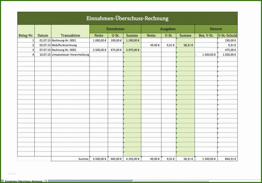 019 Gewinn Und Verlustrechnung Vorlage Excel Kostenlos ...