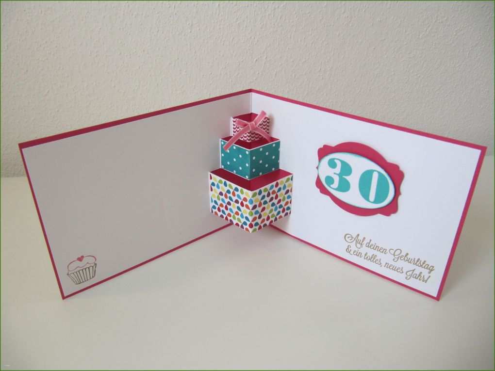 019 Pop Up Geburtstagskarte Vorlage Pop Up Karte Zum 30 Geburtstag – Stempelfantasie