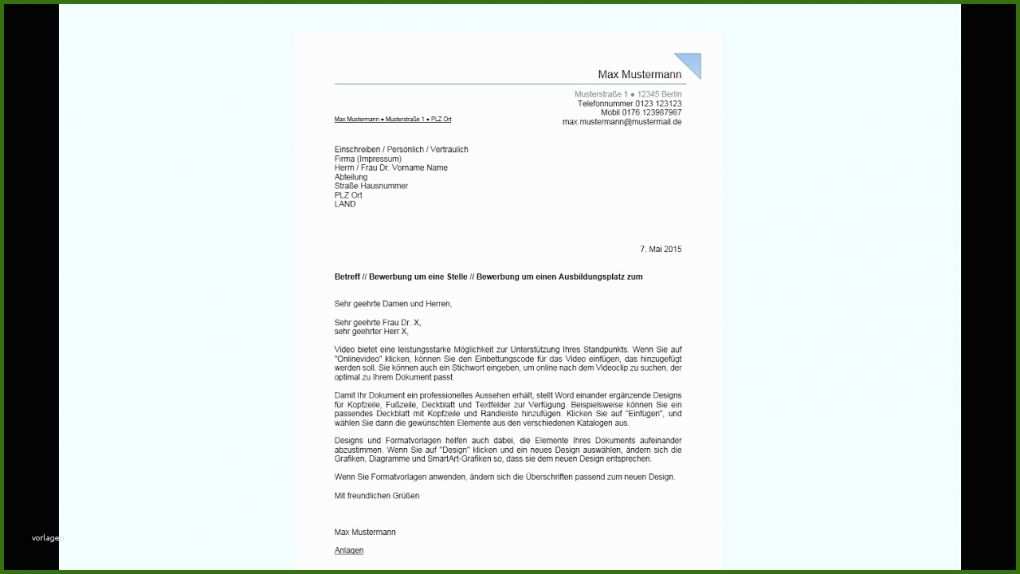 021 Fos Bewerbung Vorlage Bewerbungsschreiben In Word Erstellen Professionelles