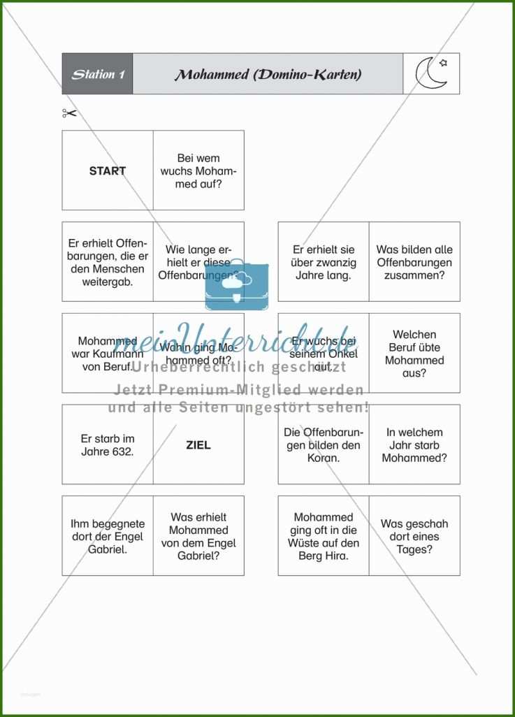 021 Lebenslauf Mohammed Unterrichtsmaterial Islam Der Prophet Mohammed Geschichte Und Spiel 