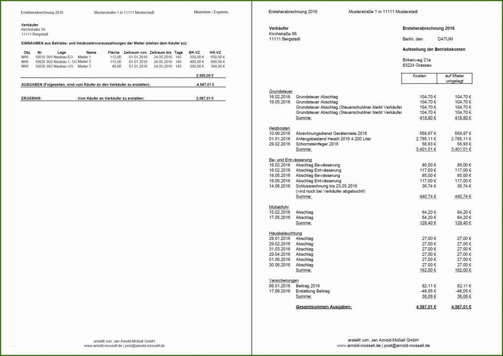 022 Vorlage Nebenkostenabrechnung Für Mieter Nebenkostenabrechnung Muster Kostenlos Excel