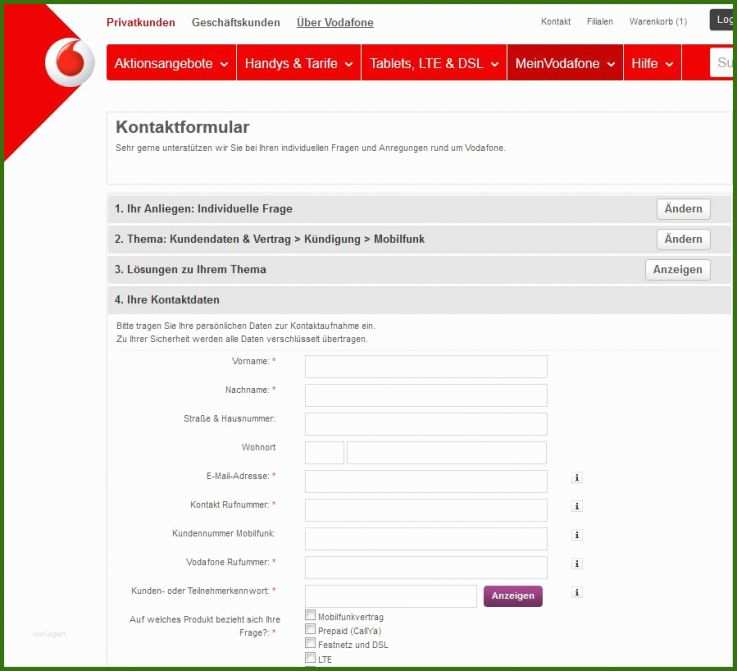 023 Kündigung Vertrag Vodafone Vorlage Vodafone Kündigen Handy Vertrag Online Beenden