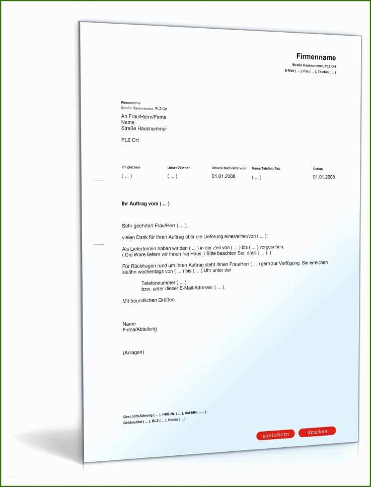 023 Rechnung Bestätigung Vorlage Bestätigung Liefertermin Muster Vorlage Zum Download