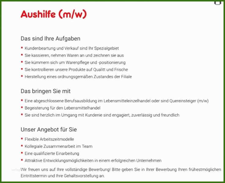 024 Netto Bewerbung Vorlage Netto Bewerbung Aushilfe - Vorlage Ideen