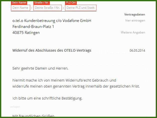 024 Vodafone Kündigung Vorlage Vodafone Widerruf Vorlage Download Chip