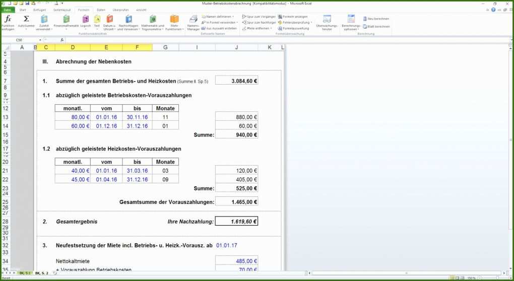 024 Vorlage Nebenkostenabrechnung Excel Kostenlos Nebenkostenabrechnung Muster Kostenlos Excel Für