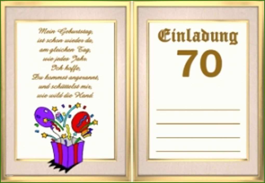 025 Einladung 70 Geburtstag Vorlage Einladung Zum 70 Geburtstag