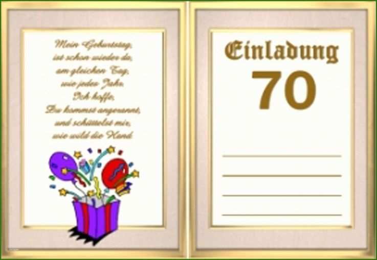 Einladung Zum 70 Geburtstag