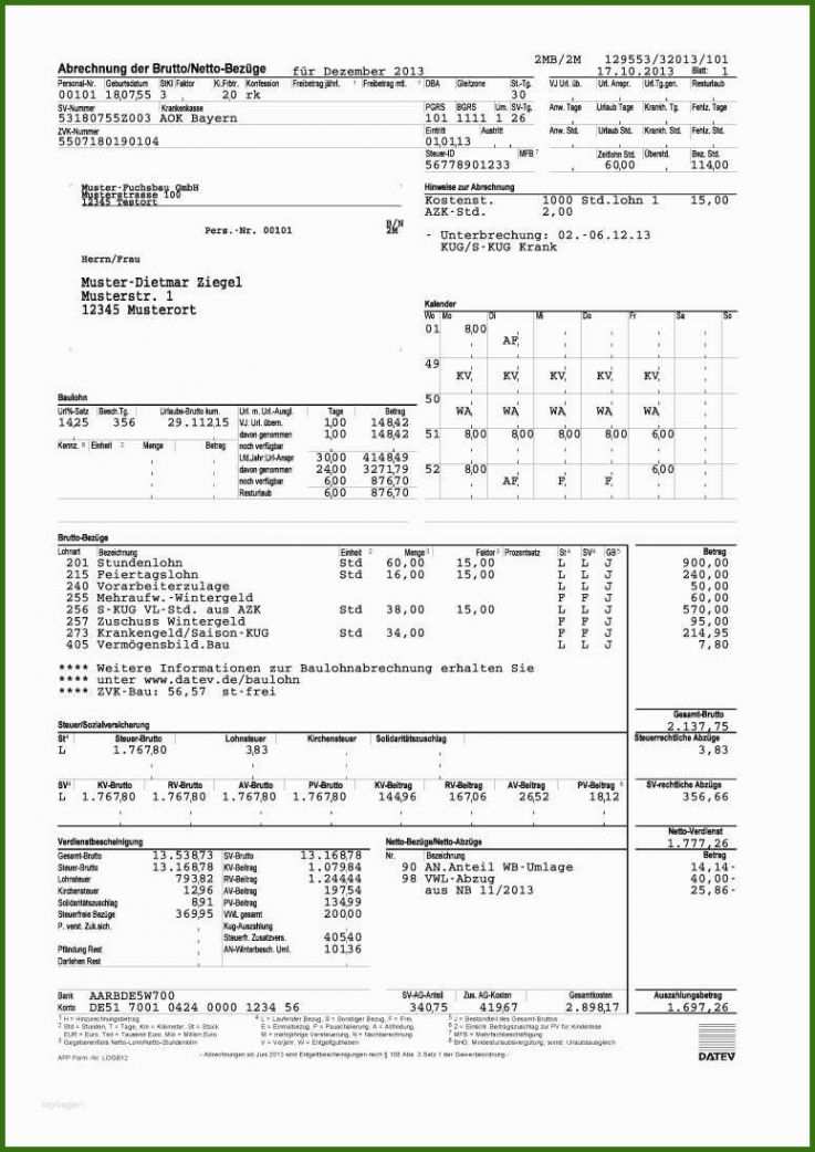 025 Gehaltsabrechnung Vorlage Excel 15 Muster Lohnabrechnung - Vorlage ...