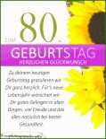 026 Geburtstagskarte 80 Vorlage Schlichte Geburtstagskarte Mit sonnenblumen Zum 80