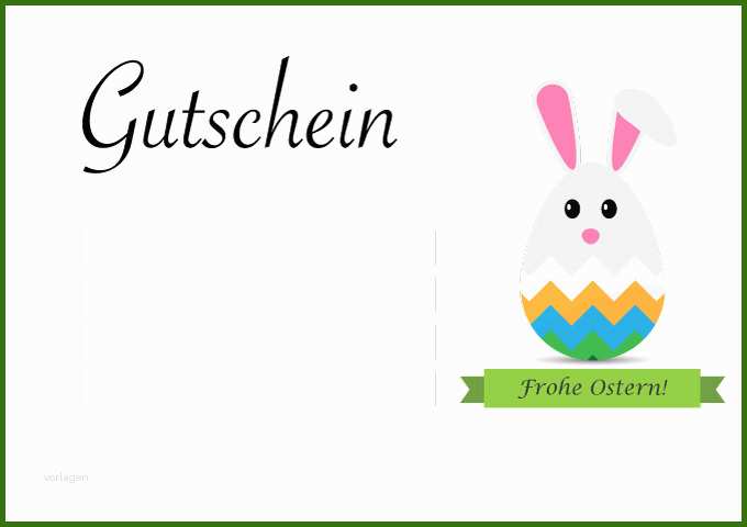 Gutschein Vorlage Frohe Ostern