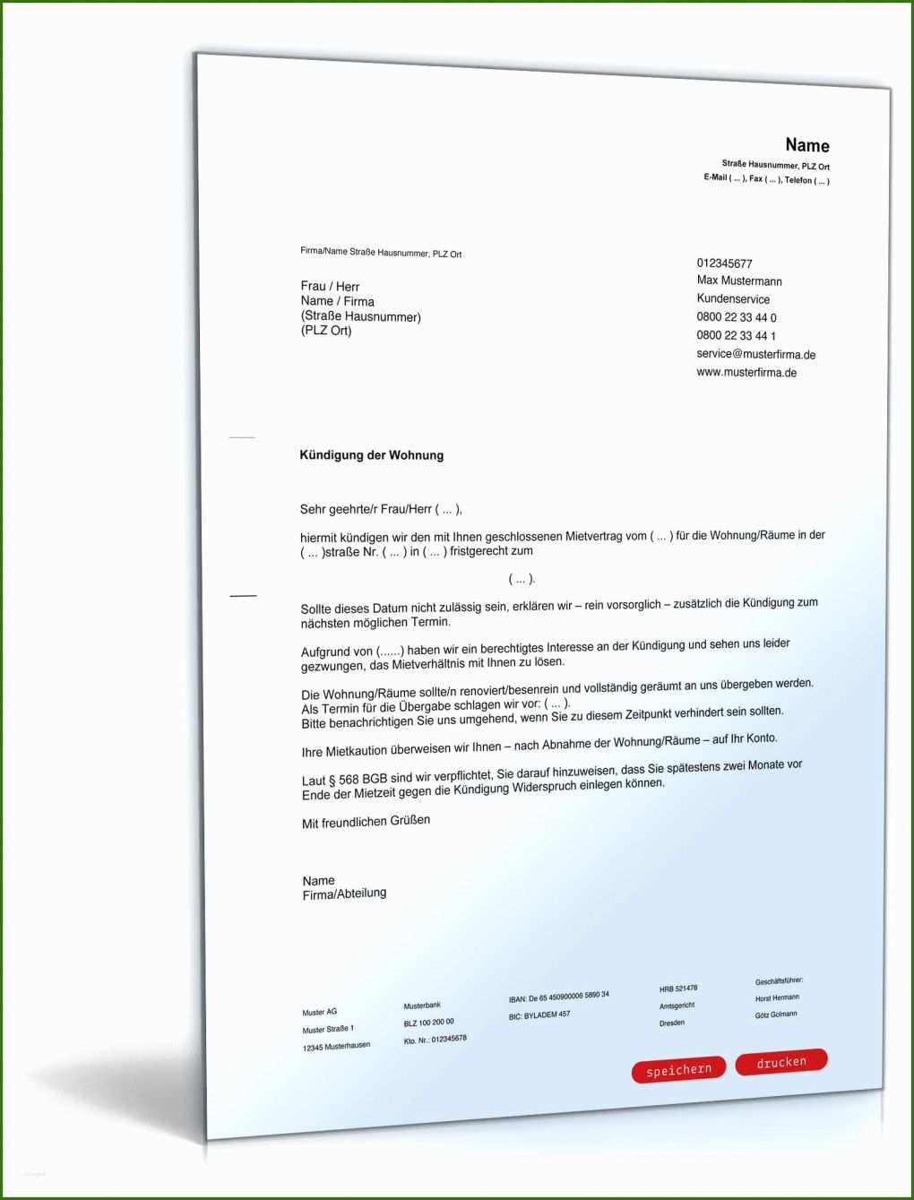 026 Kündigung Mietvertrag Vorlage Vermieter Fristgemäße Kündigung Mietvertrag Durch Vermieter