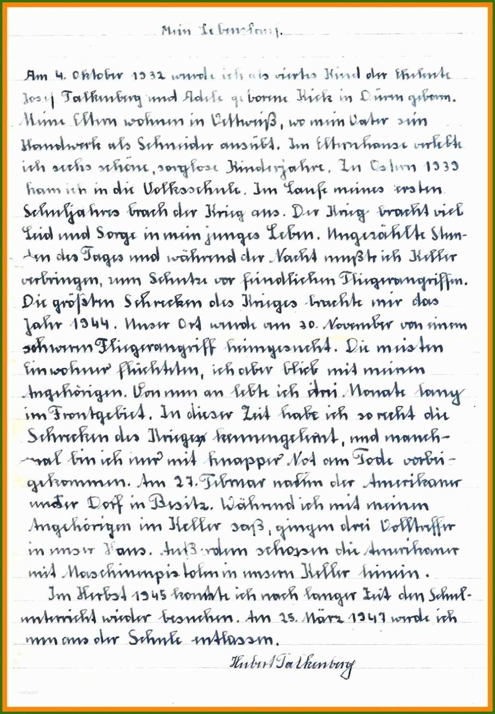 027 Lebenslauf Handschriftlich 13 Lebenslauf Handschriftlich