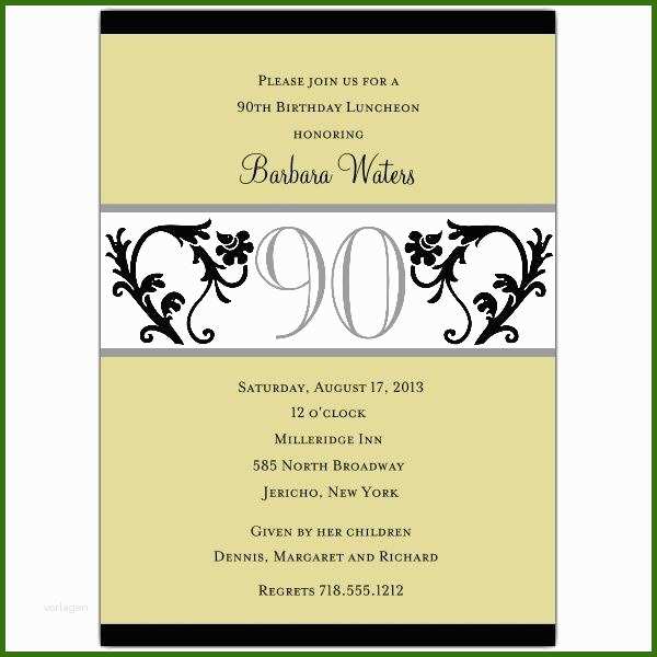 Einladung Zum 90 Geburtstag