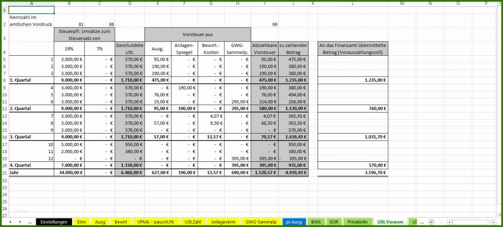 028 Einnahmen überschuss Rechnung Vorlage Excel Vorlage Einnahmenüberschussrechnung EÜr Pierre