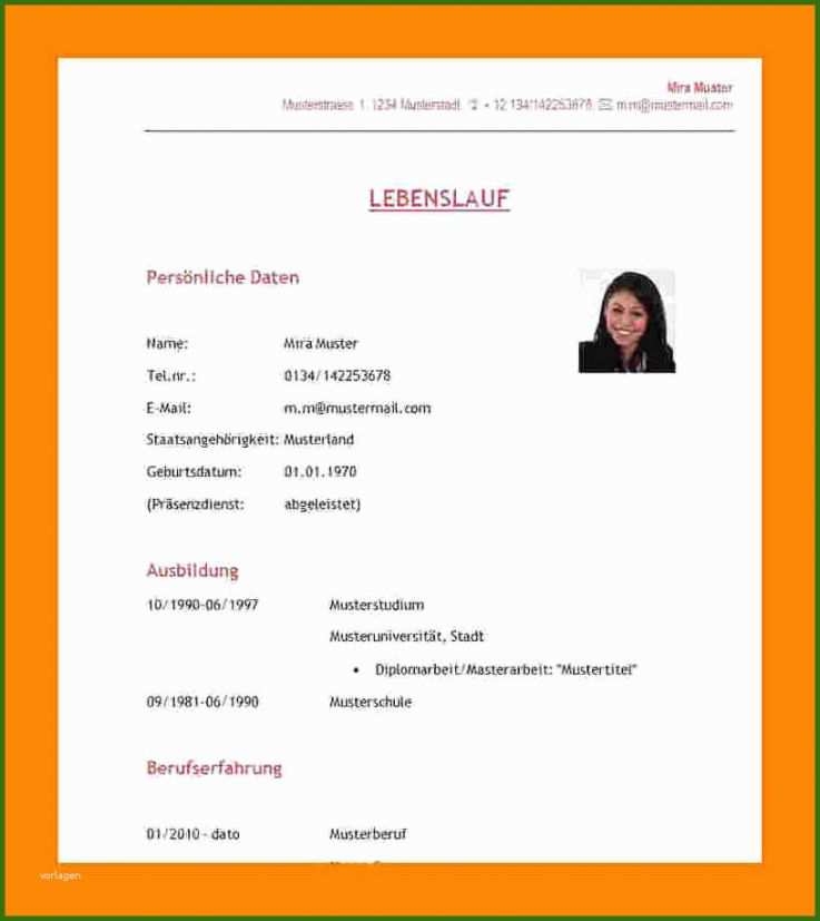 028 Lebenslauf Praktikum Vorlage Vorlage Steckbrief