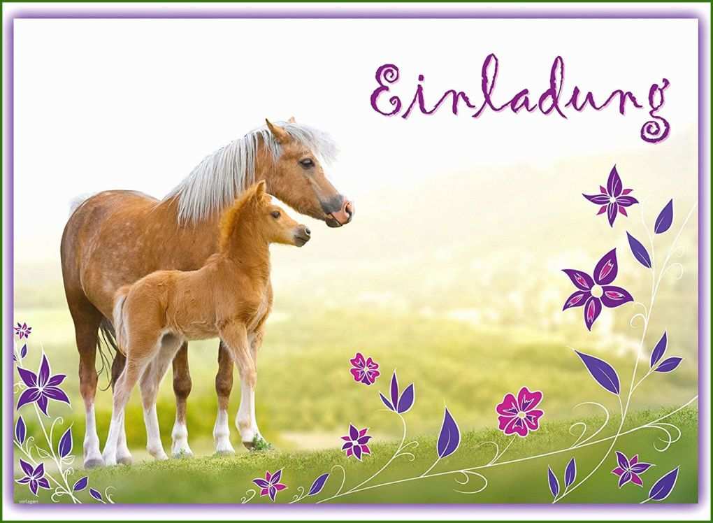 029 Kindergeburtstag Einladungen Vorlagen 12 Pferde Einladungskarten Zum Kindergeburtstag