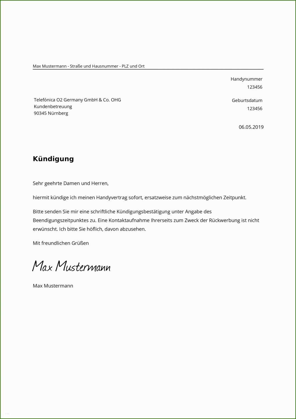 029 Kündigungsschreiben Vorlage Vertrag O2 Vertrag Kündigen Muster Vorlage Als Pdf Zum Ausdrucken