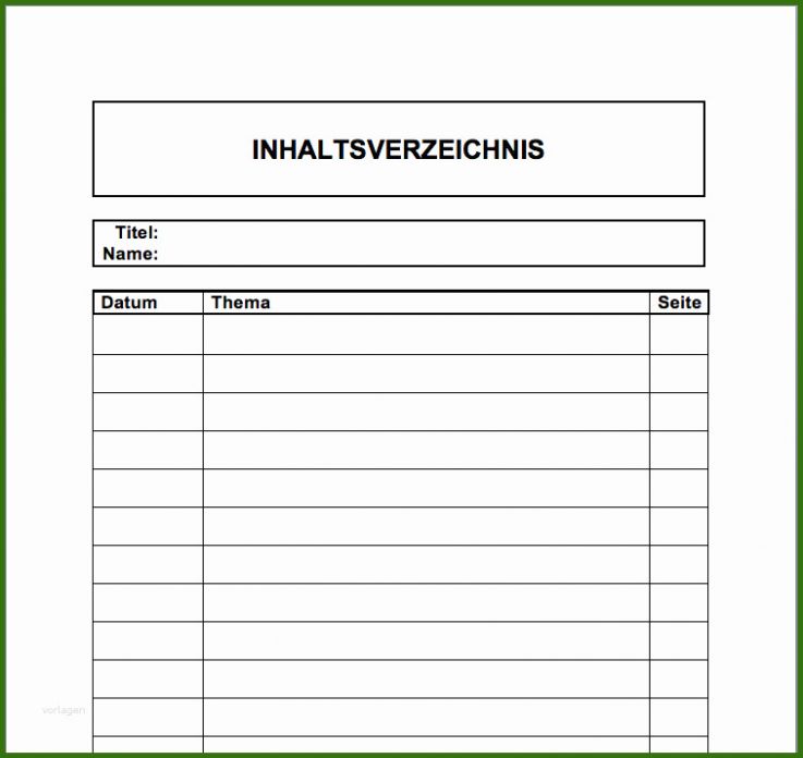 Inhaltsverzeichnis Vorlage Word: 11 Vision Sie Müssen Es Heute