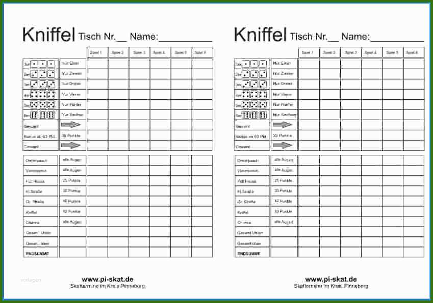 Ausgezeichnet Kniffel Vorlage Excel 849x595