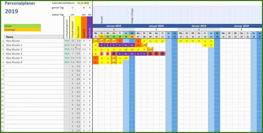 Modisch Personalplanung Excel Vorlage Kostenlos 1282x650