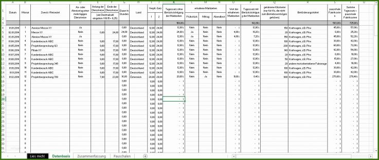 Fußball Aufstellung Vorlage Excel Excel Vorlage Verpflegungsmehraufwendungen Kilometerpauschale