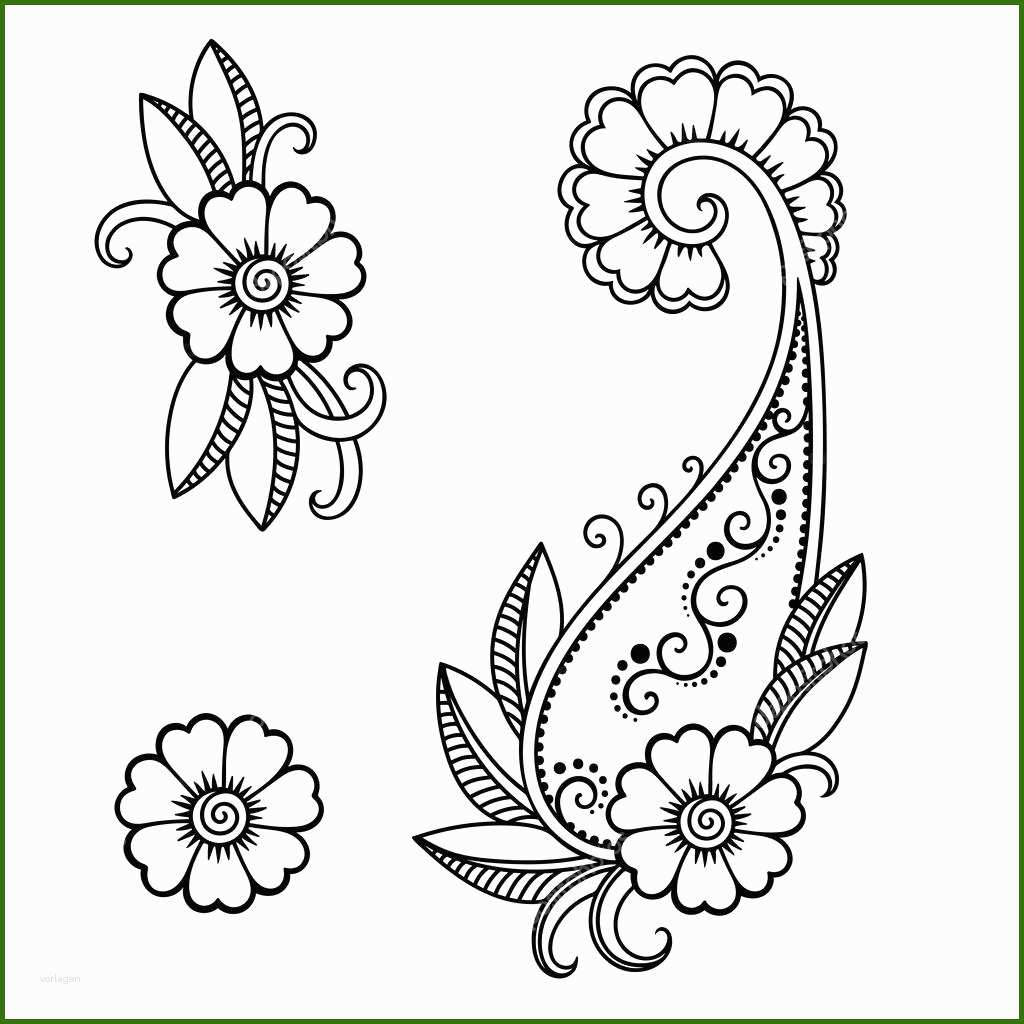 Neue Version Henna Tattoo Blume Vorlage Mehndi ...