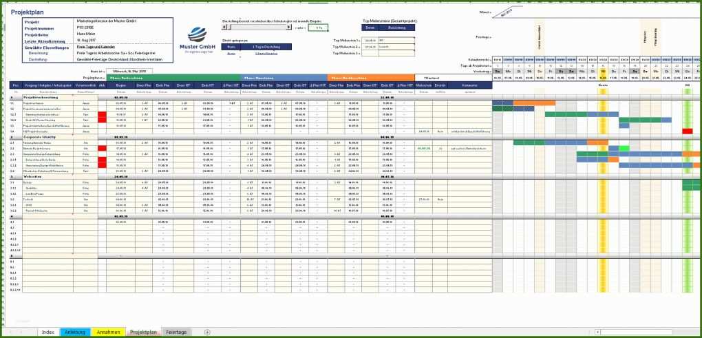 Unglaublich Projektmanagement Excel Vorlage 1862x896