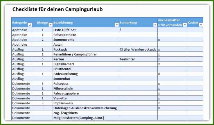 Einkaufsliste Vorlage Excel 15 Checkliste Excel Vorlage