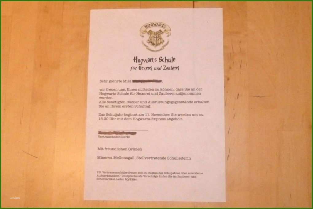 Faszinieren Hogwarts Brief Vorlage 1280x855