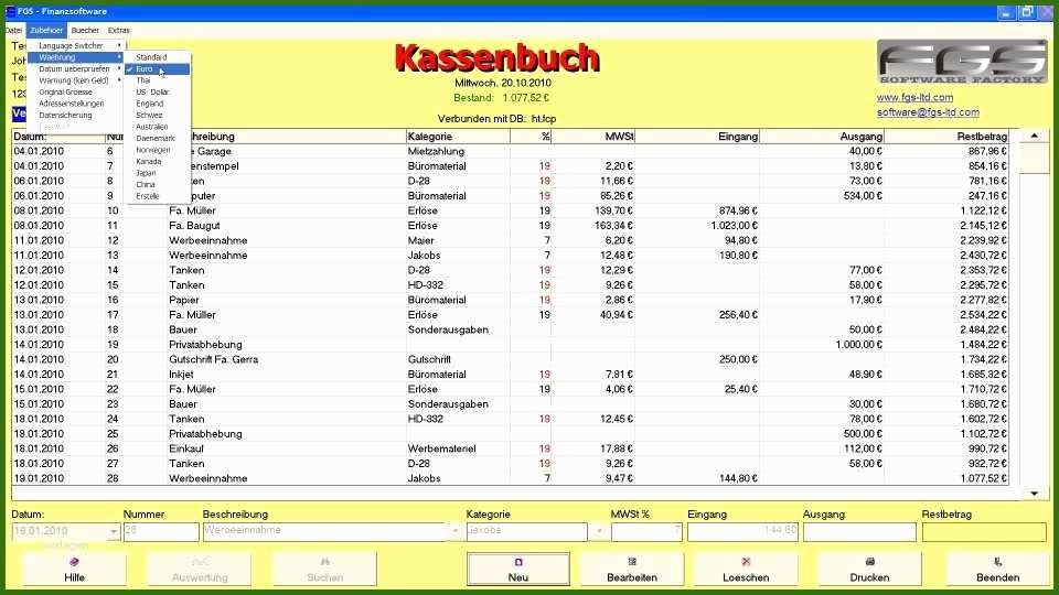 Angepasst Kassenbuch Vorlage Excel 960x540