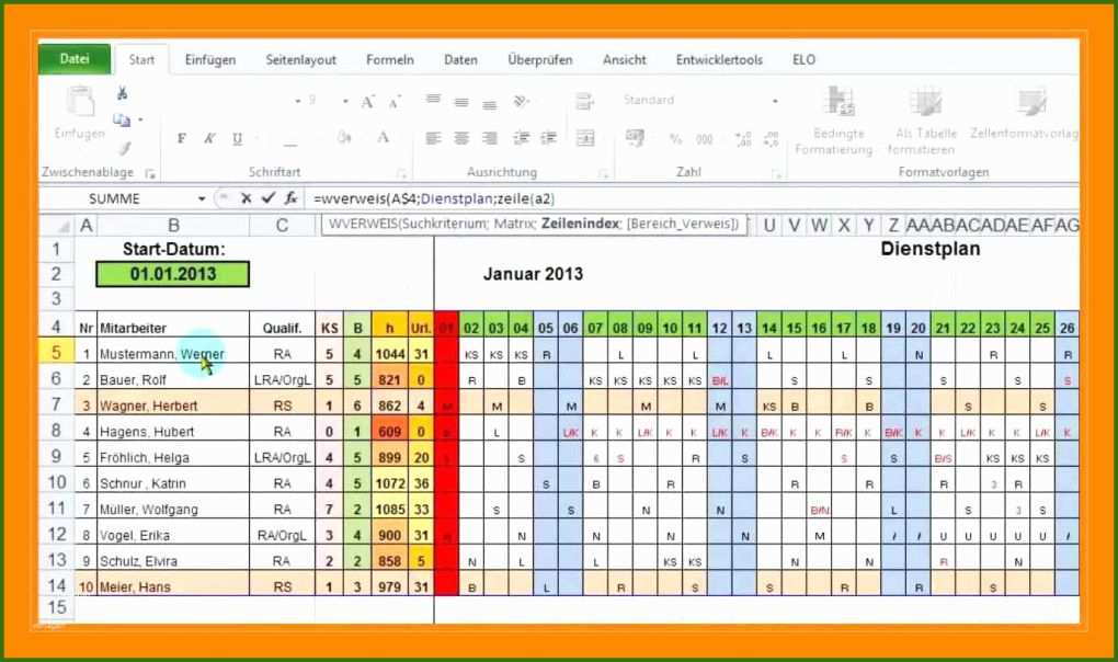 Fantastisch Schichtplan Excel Vorlage Kostenlos 1374x814