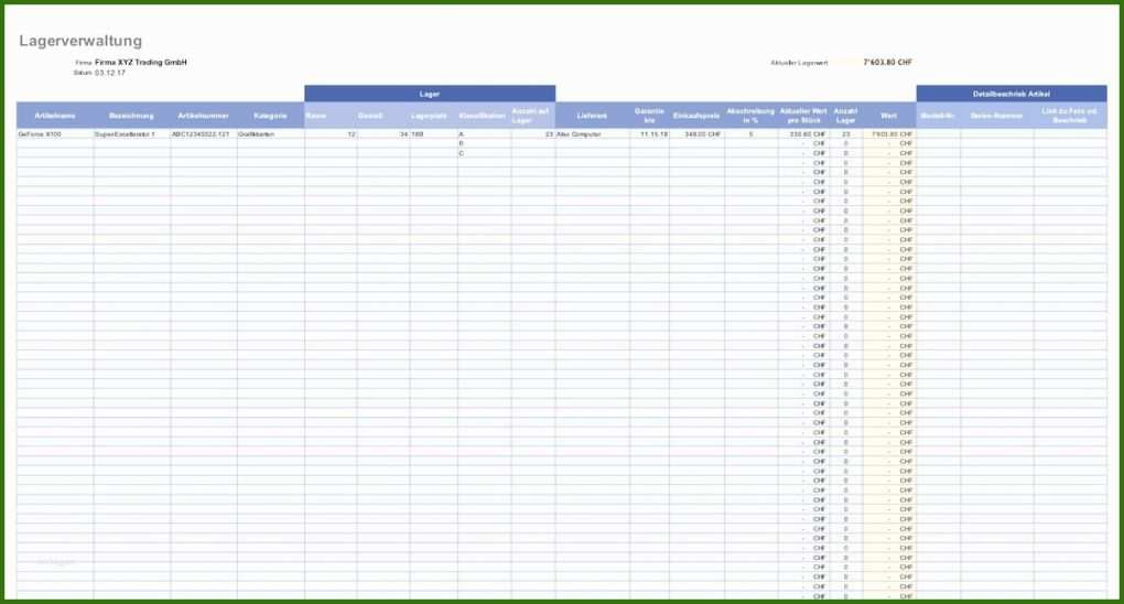Allerbeste Inventarliste Excel Vorlage 1201x645